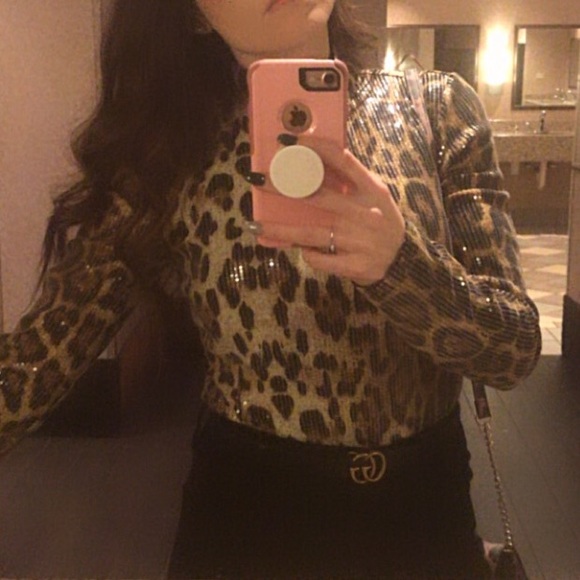 CHEETAH PRINT SEQUIN BODY SUIT - Picture 4 of 4